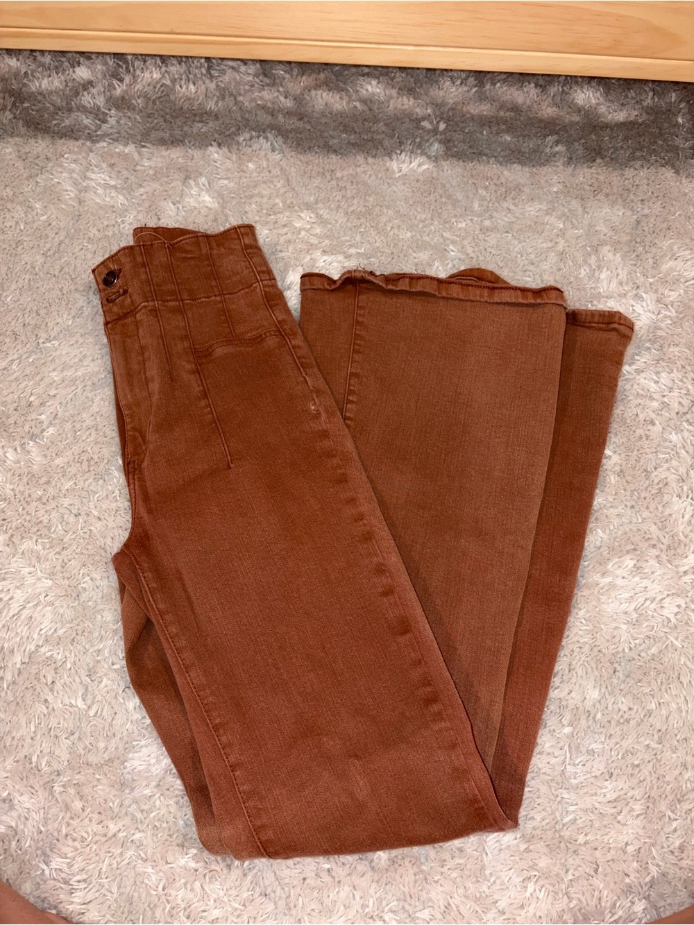 Free People Jayde corduroy flare jeans feature a distinct super high-rise waist